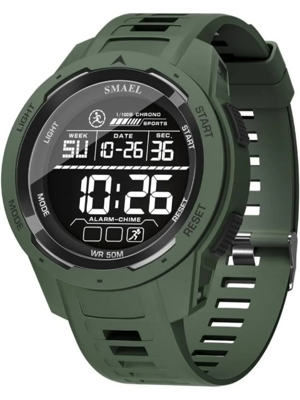 Men's Green Analog Quartz Sports Waterproof Military Casual LED Digital Watch